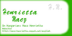 henrietta macz business card